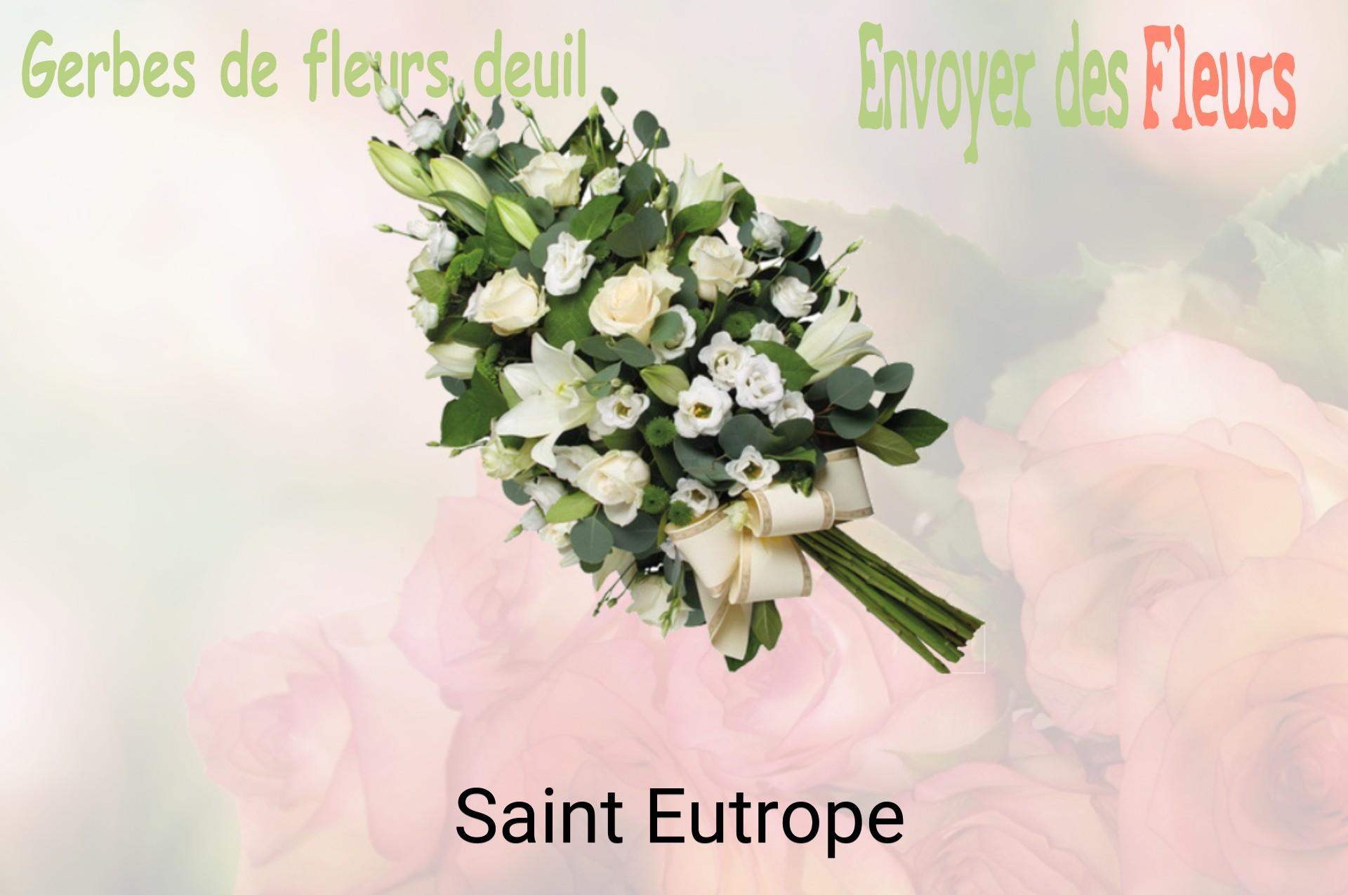 Gerbe de fleurs de deuil livrée à Saint-Eutrope